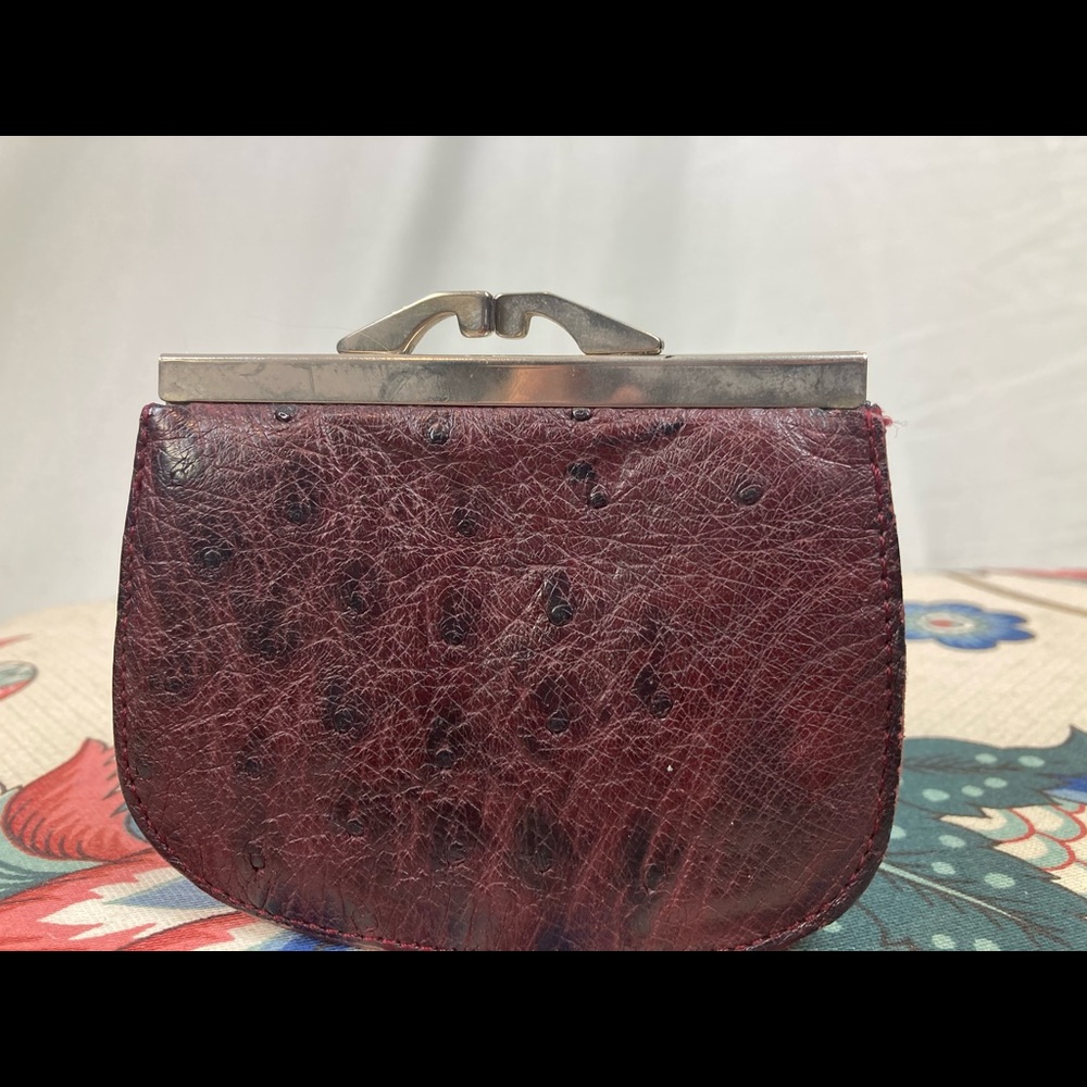 Vintage leather change purse with metal closure - Picture 2 of 4